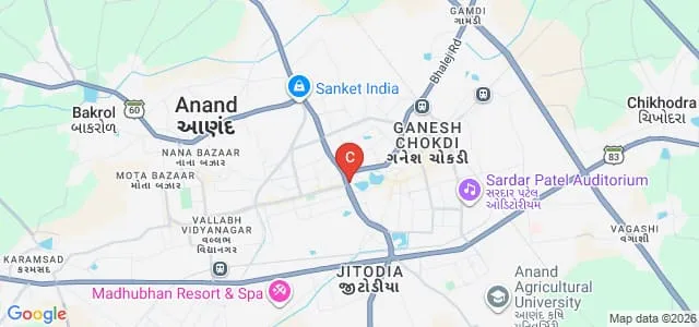 Anand Commerce College, Anand Map