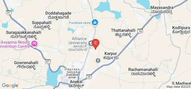 Department of Commerce, Alliance School of Business, Bangalore Map