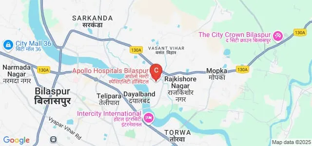 Apollo College of Nursing, Bilaspur Map