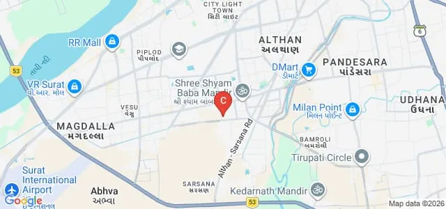 Bhagwan Mahavir College of Education, Surat Map