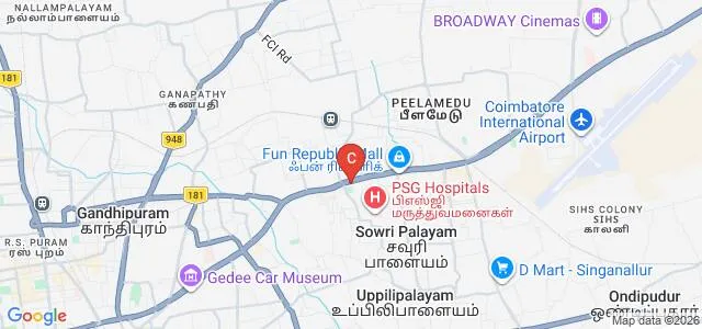 PSG Institute of Management, Coimbatore Map