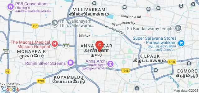 Shri Krishnaswamy College for Women, Anna Nagar Map