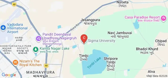 Faculty of Engineering and Technology, Sigma University, Vadodara Map