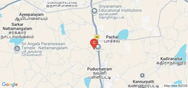 Paavai College of Pharmacy and Research, Namakkal Map