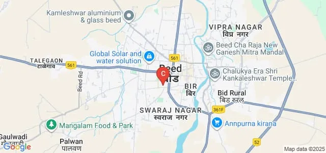 Mrs Kesharbai Sonajirao Kshirsagar Alias Kaku Arts Science and Commerce College, Beed Map