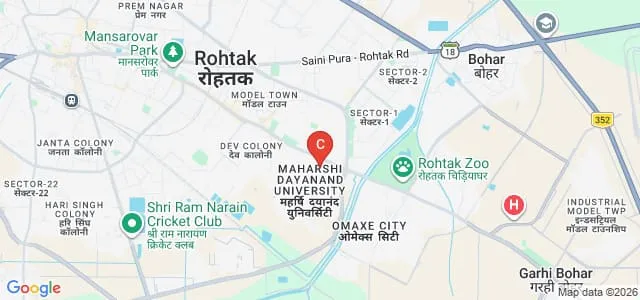 Directorate of Distance Education, Maharshi Dayanand University, Rohtak Map