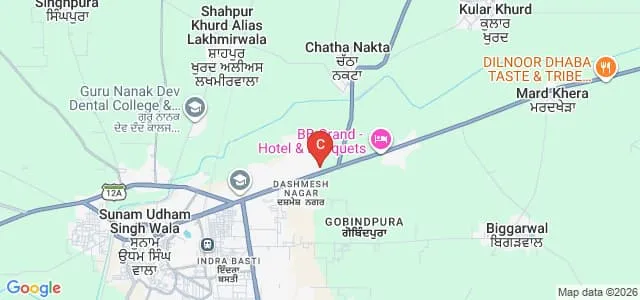 Aryan Global College of Education, Sunam Map