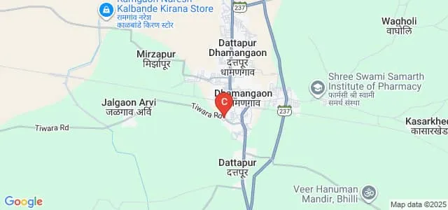 Shriram Kala Mahila Mahavidyalaya, Dhamangaon Rly Map