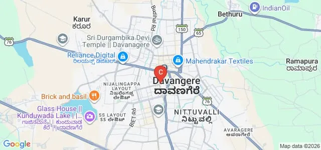 MSB Arts and Commerce College, Davangere Map