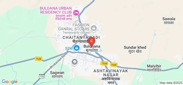 Shri Sharad Shikshan and Yuvak Kalyan Sanstha Chikhli's Arts College, Buldana Map