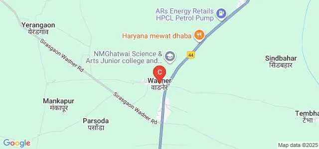 Shri Saibaba Lok Prabodhan Kala Mahavidyalaya, Wadner Map