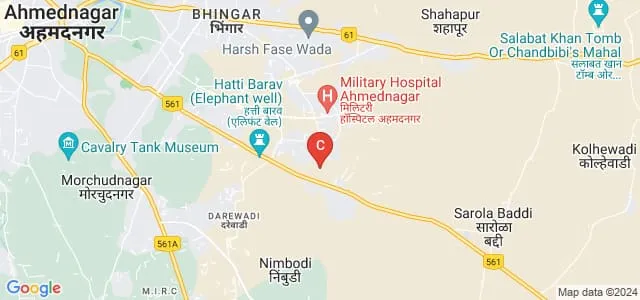 Research Development and Evaluation Training Armoured Corps Centre and School, Ahmednagar Map