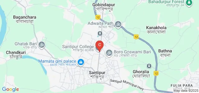 Santipur College, Nadia Map