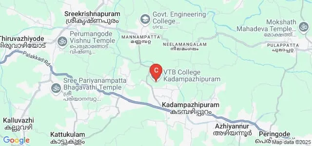 Sreekrishnapuram VT Bhattathiripad College, Palakkad Map