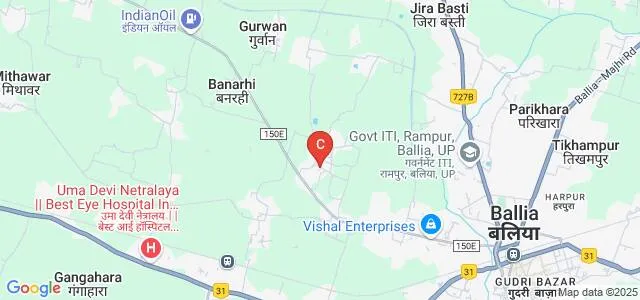 Gandhi Mahavidyalaya, Ballia Map