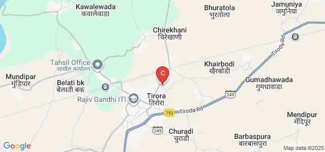 Gondia Education Society's Chhotabhai Javerbhai Patel Arts and Commerce College, Tirora Map