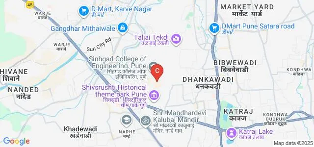 SKN Sinhgad School of Business Management, Pune Map