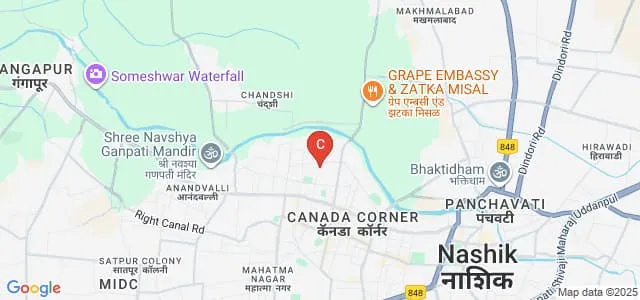 NDMVP Samajs College of Architecture, Nashik Map