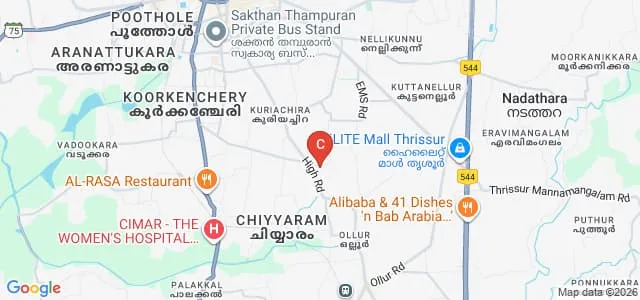 Chetana College of Media and Performing Arts, Thrissur Map
