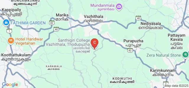 Santhigiri College, Idukki Map