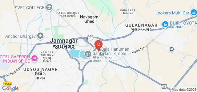 Shri Gosar Hansraj Gosrani Commerce English Medium and Shri DD Nagda BBA College, Jamnagar Map