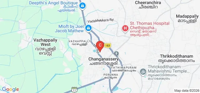 St Berchmans College, Changanassery Map