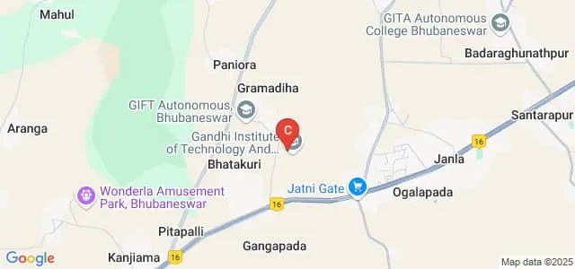 Gandhi Institute of Technology and Management, Bhubaneswar Map