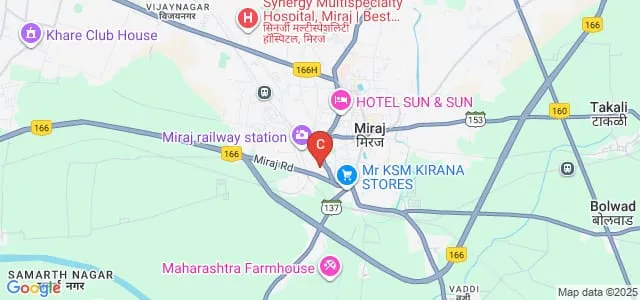 Wanless College of Nursing, Miraj Map