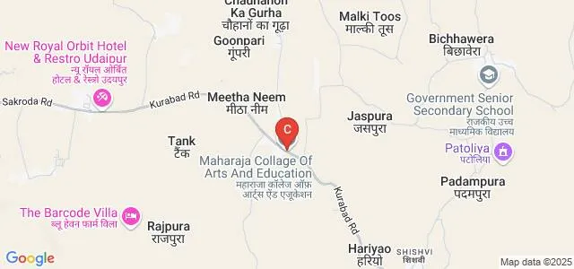 Maharaja College of Arts and Education, Udaipur Map