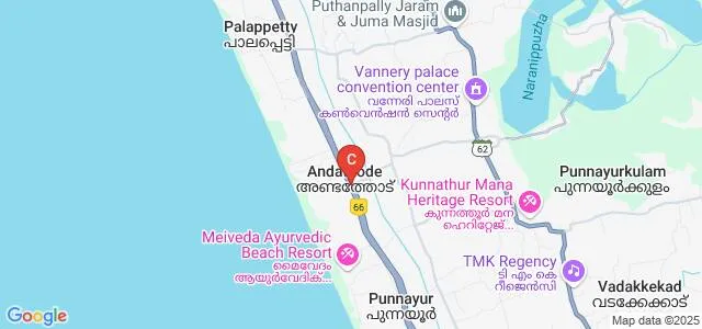 Thaqwa Afzal Ul-Ulama Arabic College, Andathode Map