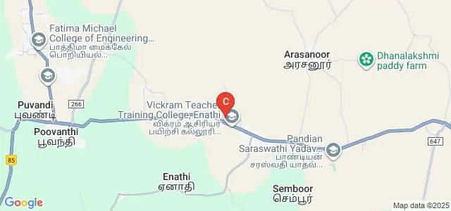 Vickram Polytechnic College, Sivagangai Map