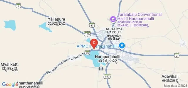 Ambli Dodda Bharamappa First Grade College, Harapanahalli Map