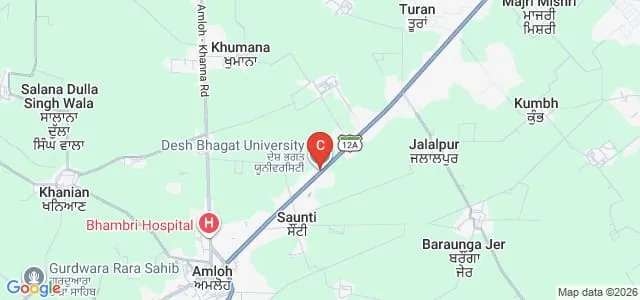 Desh Bhagat University School of Law, Gobindgarh Map