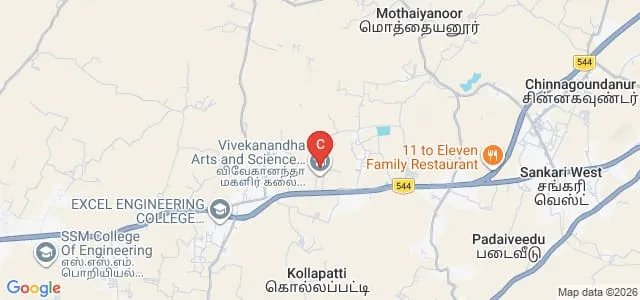 Vivekanandha Pharmacy College for Woman, Salem Map