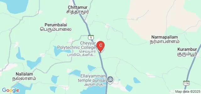 Cheyyar Polytechnic College, Tiruvannamalai Map