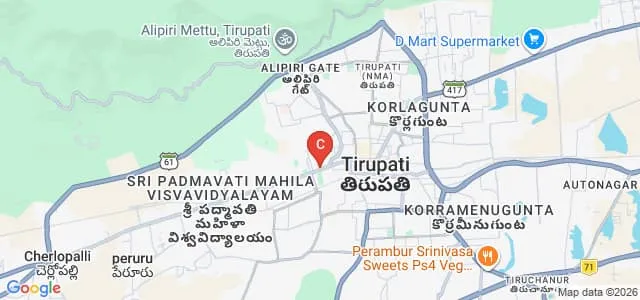 Gayatri Degree and PG College, Tirupati Map