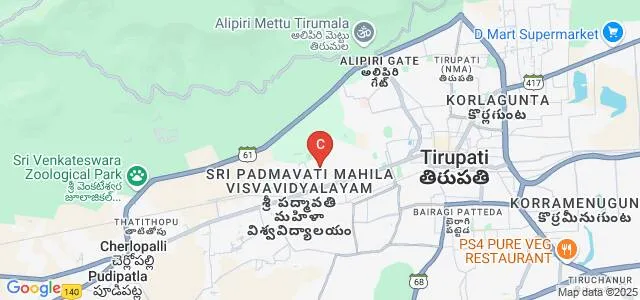 Directorate of Distance Education, Sri Padmavati Mahila Visvavidyalayam, Tirupati Map