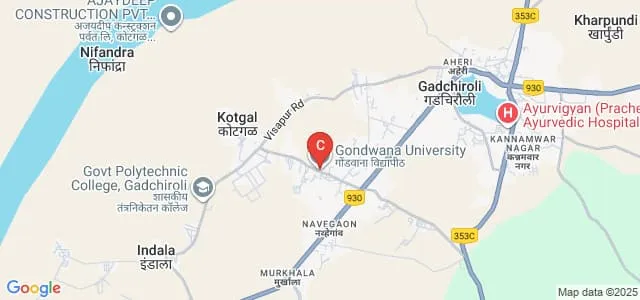 Department of Business Management, Gondwana University, Gadchiroli Map