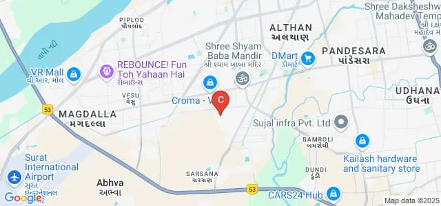 Bhagwan Mahavir College of MSc Biotechnology, Surat Map