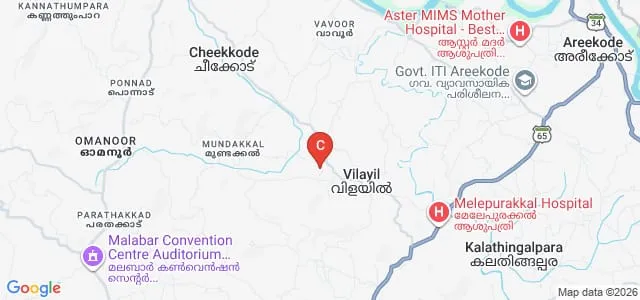 Government Arts and Science College, Vilayil Map