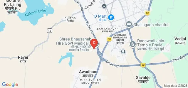 Shri Bhausaheb Hire Government Medical College and Hospital, Dhule Map