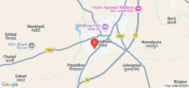 Government PG College, Sendhwa Map