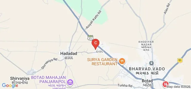 Shree Adarsh B Ed College, Botad Map