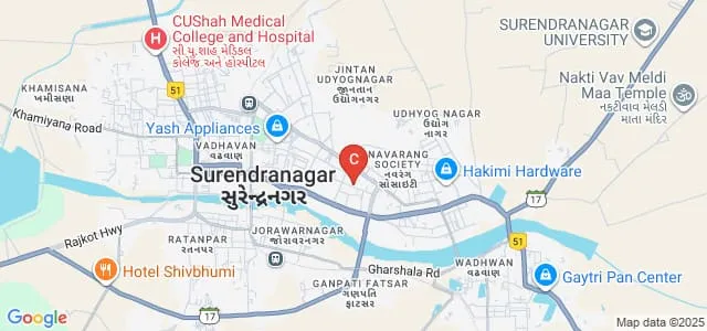 Smt SJ Varmora BBA and BCA Mahila College, Surendranagar Map