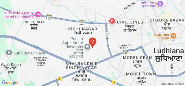 College of Agricultural Engineering and Technology, Punjab Agricultural University, Ludhiana Map