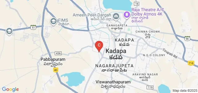 Saikrupa College of Nursing, Kadapa Map