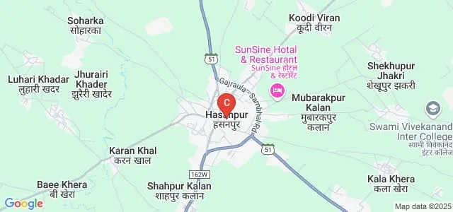SLJ Degree College, Amroha Map