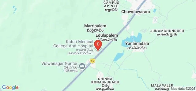 Katuri Medical College and Hospital, Guntur Map