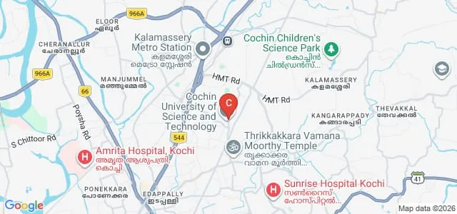 Department of Instrumentation, Cochin University of Science and Technology, Ernakulam Map