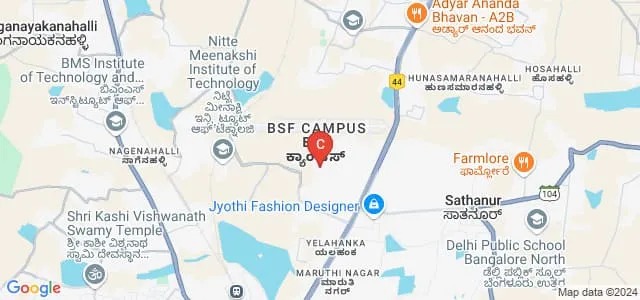 BSF Institute of Technology, Bangalore Map